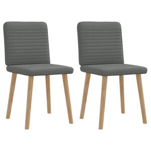 vidaXL Eetkamerstoelen 2 st stof donkergrijs