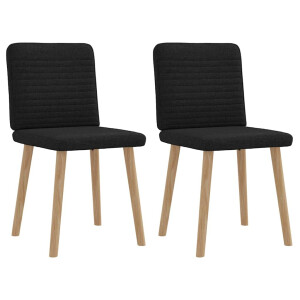 vidaXL Eetkamerstoelen 2 st stof zwart