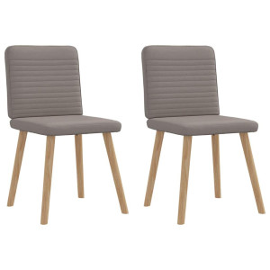 vidaXL Eetkamerstoelen draaibaar 2 st stof taupe