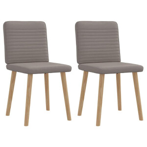 vidaXL Eetkamerstoelen draaibaar 2 st stof taupe