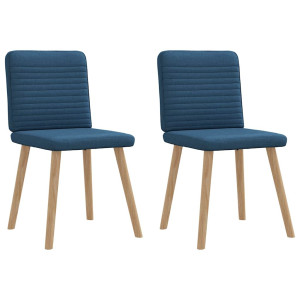 vidaXL Eetkamerstoelen 2 st stof blauw