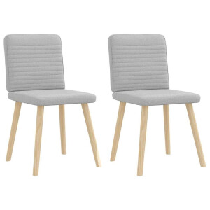 vidaXL Eetkamerstoelen 2 st stof wolk grijs