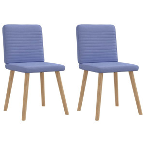 vidaXL Eetkamerstoelen 2 st stof jeansblauw