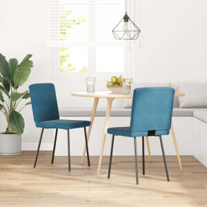 vidaXL Eetkamerstoelen 2 st fluweel blauw