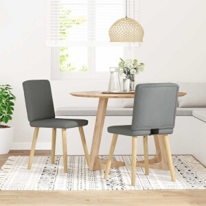vidaXL Eetkamerstoelen 2 st stof donkergrijs