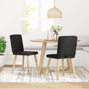vidaXL Eetkamerstoelen 2 st stof zwart