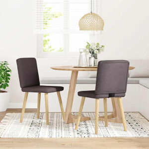 vidaXL Eetkamerstoelen 2 st stof donkerbruin