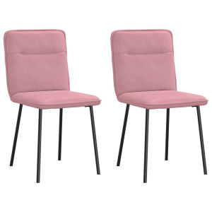 vidaXL Eetkamerstoelen 2 st fluweel roze