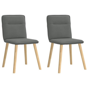 vidaXL Eetkamerstoelen 2 st stof donkergrijs