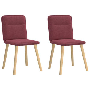 vidaXL Eetkamerstoelen 2 st stof wijnrood