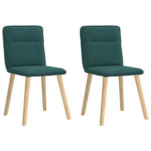 vidaXL Eetkamerstoelen 2 st stof donkergroen