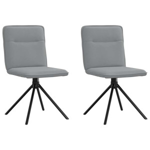 vidaXL Eetkamerstoelen 2 st stof lichtgrijs