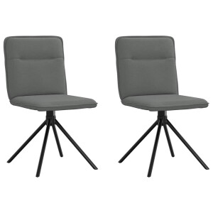 vidaXL Eetkamerstoelen 2 st stof donkergrijs