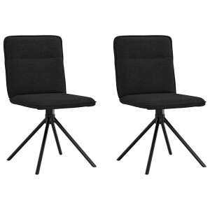 vidaXL Eetkamerstoelen 2 st stof zwart