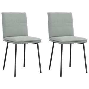 vidaXL Eetkamerstoelen 2 st fluweel lichtgrijs