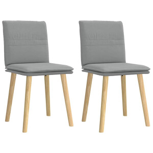 vidaXL Eetkamerstoelen 2 st stof lichtgrijs