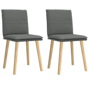 vidaXL Eetkamerstoelen 2 st stof donkergrijs