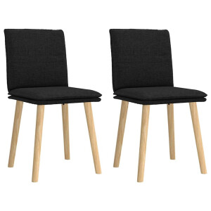 vidaXL Eetkamerstoelen 2 st stof zwart