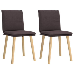vidaXL Eetkamerstoelen 2 st stof donkerbruin