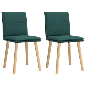 vidaXL Eetkamerstoelen 2 st stof donkergroen