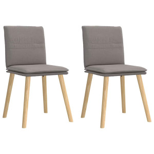 vidaXL Eetkamerstoelen draaibaar 2 st stof taupe