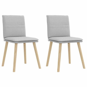 vidaXL Eetkamerstoelen 2 st stof wolk grijs