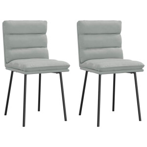 vidaXL Eetkamerstoelen 2 st fluweel lichtgrijs