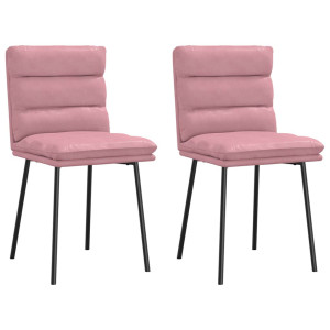 vidaXL Eetkamerstoelen 2 st fluweel roze