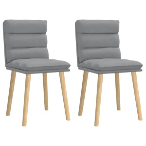 vidaXL Eetkamerstoelen 2 st stof lichtgrijs