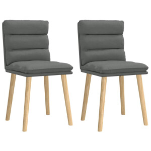 vidaXL Eetkamerstoelen 2 st stof donkergrijs