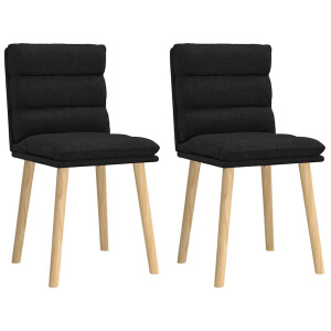 vidaXL Eetkamerstoelen 2 st stof zwart