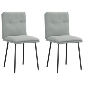 vidaXL Eetkamerstoelen 2 st fluweel lichtgrijs