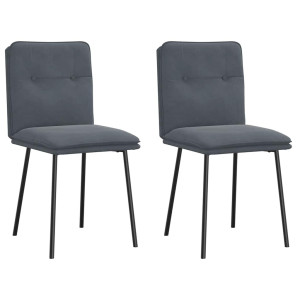 vidaXL Eetkamerstoelen 2 st fluweel donkergrijs