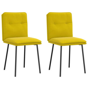 vidaXL Eetkamerstoelen 2 st fluweel geel