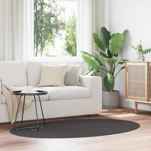 vidaXL Vloerkleden Ovaal HUARTE Antraciet 100 x 200 cm 100% Polyester