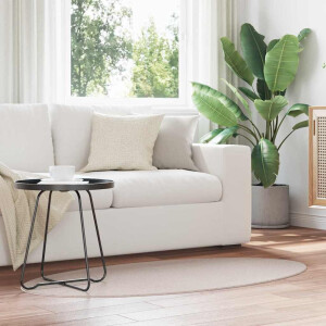 vidaXL Vloerkleden Ovaal HUARTE Zand 80 x 150 cm 100% Polyester