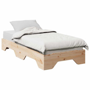 vidaXL Bedframe zonder matras stapelbaar 90x190 cm massief hout