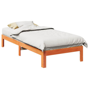 vidaXL Bedframe zonder matras massief grenenhout wasbruin 90x200 cm