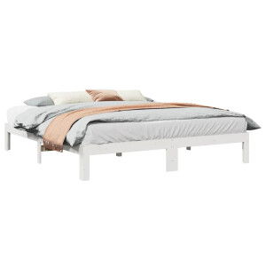vidaXL Bedframe zonder matras massief grenenhout wit 180x200 cm
