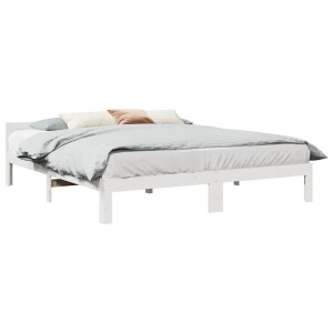 vidaXL Bedframe zonder matras massief grenenhout wit 180x200 cm