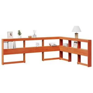 vidaXL Boekenkast Hoofdeinde L-vormig 140 cm grenenhout wasbruin