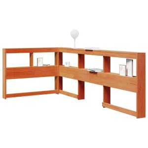 vidaXL Boekenkast Hoofdeinde L-vormig 100 cm grenenhout wasbruin