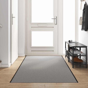 vidaXL Deurmat Grijs en zwart 120 x 350 cm Polypropyleen en vinyl