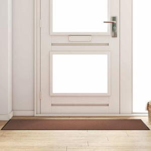 vidaXL Deurmat Bruin en zwart 60 x 180 cm Polypropyleen en vinyl
