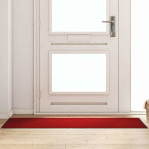 vidaXL Deurmat Anders Rood en Zwart 60 x 180 cm Polypropyleen en vinyl