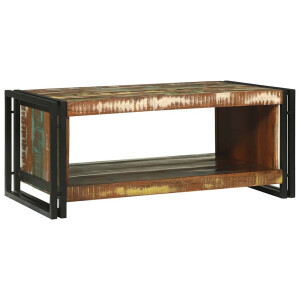 vidaXL Salontafel Multikleur 90 x 50 x 38 cm Massief Gerecycled Hout