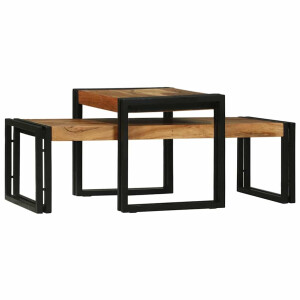 vidaXL Salontafel 2 pcs Bruin 48 x 40 x 40 cm Massief Acaciahout