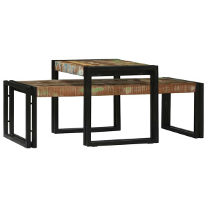 vidaXL Salontafel 2 pcs Multikleur Massief Gerecycled Hout