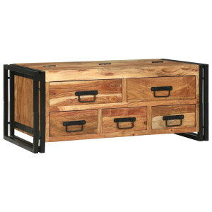 vidaXL Salontafel met lade Bruin 90 x 50 x 38 cm Massief Acaciahout