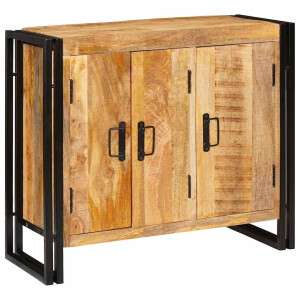 vidaXL Dressoir met plank Anders met opslag met de deur Bruin 80 x 33 x 70 cm massief mangohout